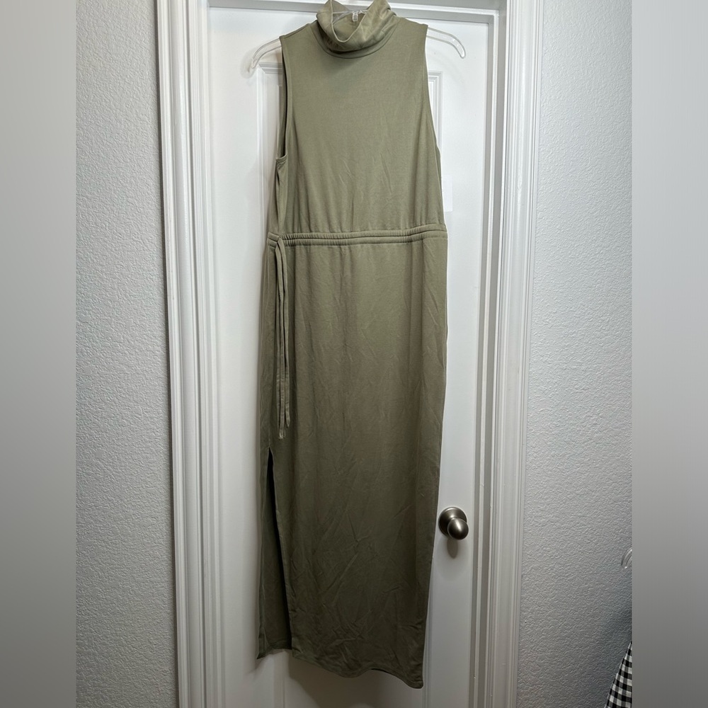 New Open Edit Green Mock Neck Sleeveless‎ Knit Dress size Small - Picture 3 of 13